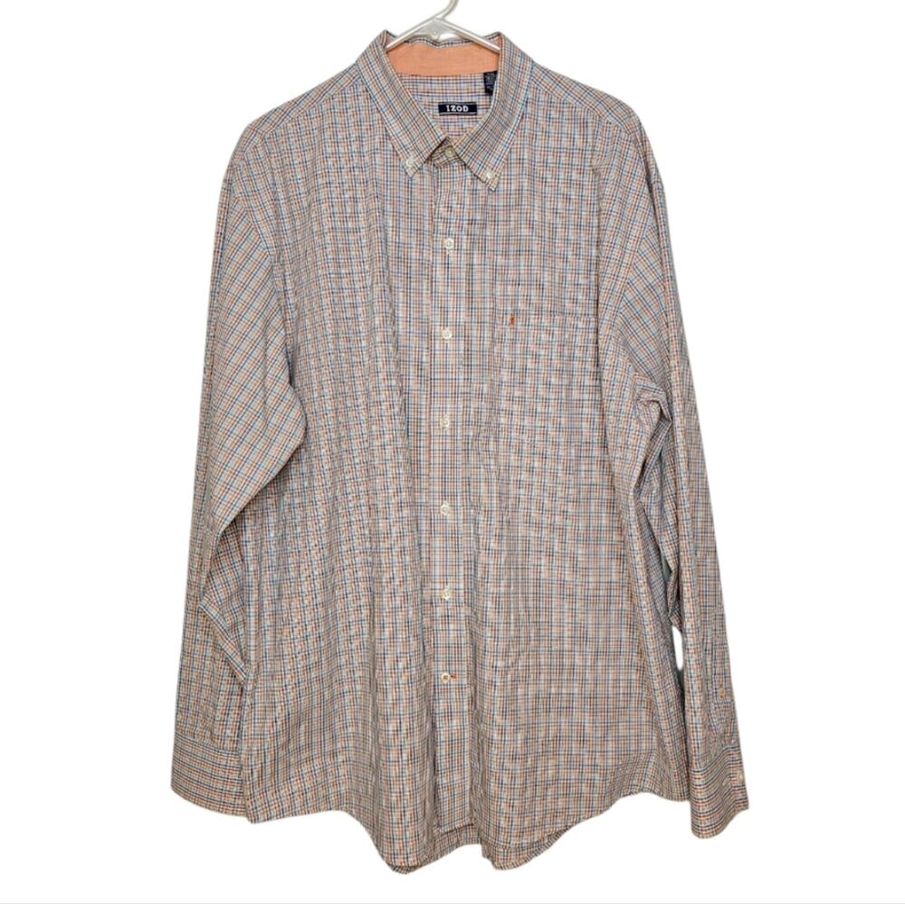 IZOD Checkered Long Sleeve Button Down Shirt XL